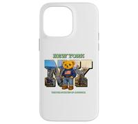 Carcasa para iPhone 14 Pro MAX New York City Skyline & Cute Teddy Bear with NYC Graphic