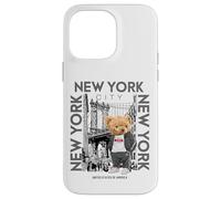 Carcasa para iPhone 14 Pro MAX New York City Teddy Bear with The Dumbo Manhattan Bridge