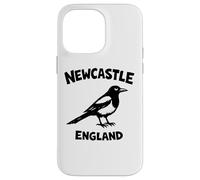 Carcasa para iPhone 14 Pro MAX Newcastle England Urraca Zine Impresión de Tinta Negra Letras
