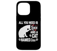 Carcasa para iPhone 14 Pro MAX Nombre de Gato Personalizado Zeus Lindo Gatito Amante de Las Mascotas