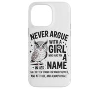 Carcasa para iPhone 14 Pro MAX Nunca Discutas con Una Chica Actitud Divertida Humor