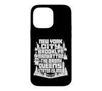 Carcasa para iPhone 14 Pro MAX NYC New York City Boroughs Skyline Brooklyn Manhattan