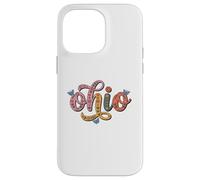 Carcasa para iPhone 14 Pro MAX Ohio Floral Script Colorful State Pride Design, Womens Kids