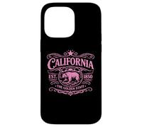 Carcasa para iPhone 14 Pro MAX Oso California 1850 Vintage SoCal Norcal Los Ángeles Rosa