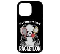Carcasa para iPhone 14 Pro MAX Panda Racketlon Todo lo Que Quiero Hacer es Divertido y Lindo Jugador de Osos