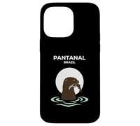 Carcasa para iPhone 14 Pro MAX Pantanal Brasil Nutria Gigante Atardecer Río