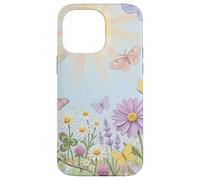 Carcasa para iPhone 14 Pro MAX Pastel Sun Meadow Luna Moth and Butterfly