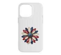 Carcasa para iPhone 14 Pro MAX Patriotic Flower USA Floral American 4 Julio Independencia