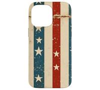 Carcasa para iPhone 14 Pro MAX Patrón de Rayas patrióticas de Granja rústica, Rojo, Blanco, Azul, Estados Unidos
