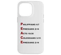 Carcasa para iPhone 14 Pro MAX Peace Acrostic - 5 Christian Faith Bible Verse Scriptures
