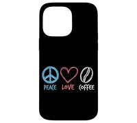 Carcasa para iPhone 14 Pro MAX Peace Love Coffee Retro Barista Cafeína Bean