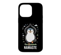 Carcasa para iPhone 14 Pro MAX Penguin Yoga Namaste Pose Meditation Cartoon