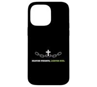 Carcasa para iPhone 14 Pro MAX Pesos más Pesados más Ligero Alma Cristiana fe Fitness Atleta
