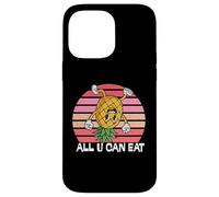 Carcasa para iPhone 14 Pro MAX Piña Divertida, All U Can Eat Retro Upside Down Piña