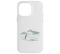 Carcasa para iPhone 14 Pro MAX Pingüino Solitario marchando hacia la montaña desorientado, Pero por qué