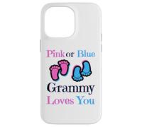 Carcasa para iPhone 14 Pro MAX Pink Or Blue Grammy Loves You Baby Girl Or Boy Pronto