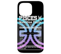 Carcasa para iPhone 14 Pro MAX Piscis Información Nutricional Signo del Zodíaco Astrología Azul Púrpura