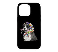 Carcasa para iPhone 14 Pro MAX Pitbull Pittie Dog Granny - Hilo Cuadrado para Ganchillo