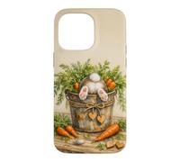 Carcasa para iPhone 14 Pro MAX Plantas Jardinero Botánico Floral Divertido Conejo Kawaii Zanahoria