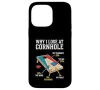 Carcasa para iPhone 14 Pro MAX por qué pierdo en Cornhole Funny Cornhole Player