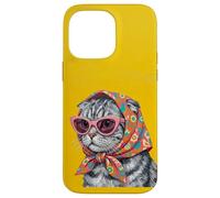 Carcasa para iPhone 14 Pro MAX Portada de Revista Scottish Fold Fashion Cats Lover