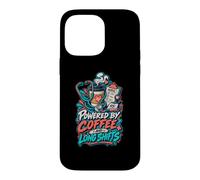 Carcasa para iPhone 14 Pro MAX Powered by Coffee and Long Shifts Humor Enfermera Turnos