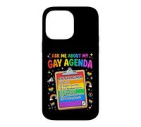 Carcasa para iPhone 14 Pro MAX Pregúntame sobre mi Agenda Gay Orgullo LGBT Divertido
