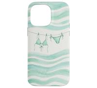Carcasa para iPhone 14 Pro MAX Preppy Bikini Verano Costa Cowgirl Pastel mar Turquesa Ola