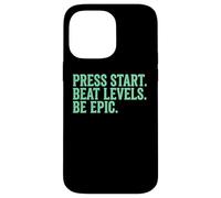 Carcasa para iPhone 14 Pro MAX Press Start Beat Levels Be Epic Controlador de Videojuegos Gamer