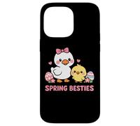 Carcasa para iPhone 14 Pro MAX Primavera Besties Kawaii Pato y Pollito Huevos de Pascua Lindo Dibujos Animados