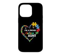 Carcasa para iPhone 14 Pro MAX Proud Autism Aunt Puzzle Heart Awareness Support