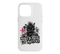 Carcasa para iPhone 14 Pro MAX Punk Cat Nine Lives No Masters Mohawk Anarchy