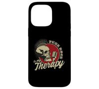 Carcasa para iPhone 14 Pro MAX Punk Rock Is My Therapy Skull Music Cráneo Retro Vintage