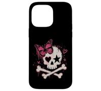 Carcasa para iPhone 14 Pro MAX Punk Skull Butterfly Y2K Goth Girl Diseño estético gótico