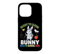 Carcasa para iPhone 14 Pro MAX Ready To Learn Bunny Back To School 2026 Estudiante Niños Niñas