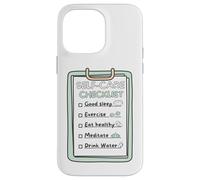 Carcasa para iPhone 14 Pro MAX Recordatorio de hábitos saludables de diseño de Lista de verificación de SelfCare