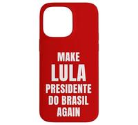 Carcasa para iPhone 14 Pro MAX Red Make Lula Presidente do Brasil Again President Brazil