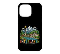 Carcasa para iPhone 14 Pro MAX Regalo histórico de Viaje de Interlaken Suiza Dibujado a Mano