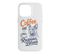 Carcasa para iPhone 14 Pro MAX Regalo para dueño de Amantes de los Gatos Coffee and Russian Blues