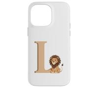 Carcasa para iPhone 14 Pro MAX Retrato Animal del Alfabeto Letra L con León