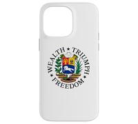 Carcasa para iPhone 14 Pro MAX Riqueza, Triunfo, Libertad Escudo de Armas Venezuela