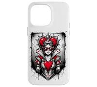 Carcasa para iPhone 14 Pro MAX Rojo Reina de Corazones Corona Rebelde Gafas de Sol Poker Card Mujeres