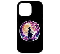 Carcasa para iPhone 14 Pro MAX Samurai Silueta Luz De La Luna Cerezo Flores Japonés Ninja