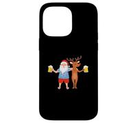 Carcasa para iPhone 14 Pro MAX Santa Claus and Reindeer Drinking Beer Ugly Christmas