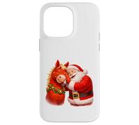 Carcasa para iPhone 14 Pro MAX Santa compartiendo Secretos con Caballo