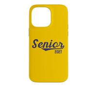 Carcasa para iPhone 14 Pro MAX Senior 2027 para graduados '27 en tipografía de guión Azul Marino