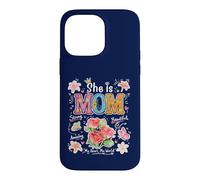 Carcasa para iPhone 14 Pro MAX She Is Mom Floral Cute Mama - Gráfico de Flores para el día de