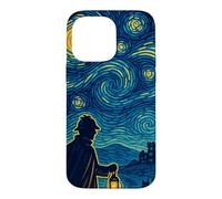 Carcasa para iPhone 14 Pro MAX Sherlock Holmes Noche Estrellada Detective Vintage