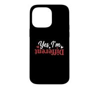 Carcasa para iPhone 14 Pro MAX Sí, Soy Diferente, tipografía Retro Envejecida
