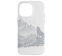 Carcasa para iPhone 14 Pro MAX Silueta de Paisaje de Lobo